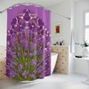 Lavender Flower Shower Curtain AI Art Design Geometric Botanical Bathroom Decor