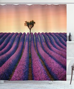 Lavender Flowers Field Print Shower Curtain For A Soothing Bathroom