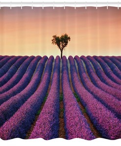 Lavender Flowers Field Print Shower Curtain For A Soothing Bathroom