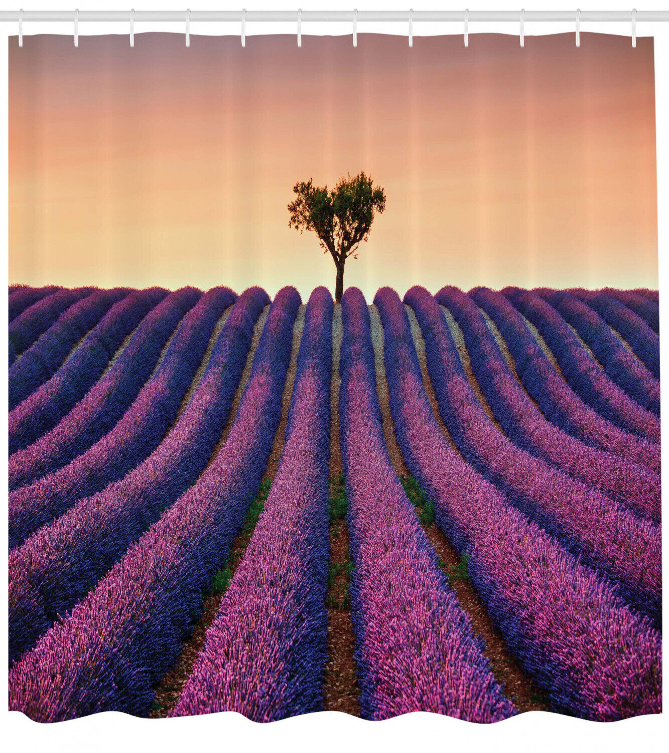 Lavender Flowers Field Print Shower Curtain For A Soothing Bathroom