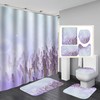 Lavender Leaf Print 3D Shower Curtain For A Relaxing And Calming Bathroom