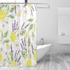 Lavender Lemon Print Waterproof Shower Curtain for Bathroom Decor