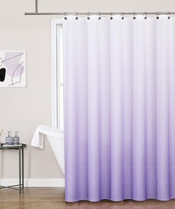 Lavender Ombre Waffle Weave Shower Curtain with Water-Resistant and Gradient Design