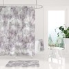 Lavender Ombre Watercolor Boho Shower Curtain With Modern Abstract Art And Clouds Print