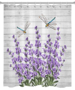 Lavender Print Shower Curtain for Bathroom Decor