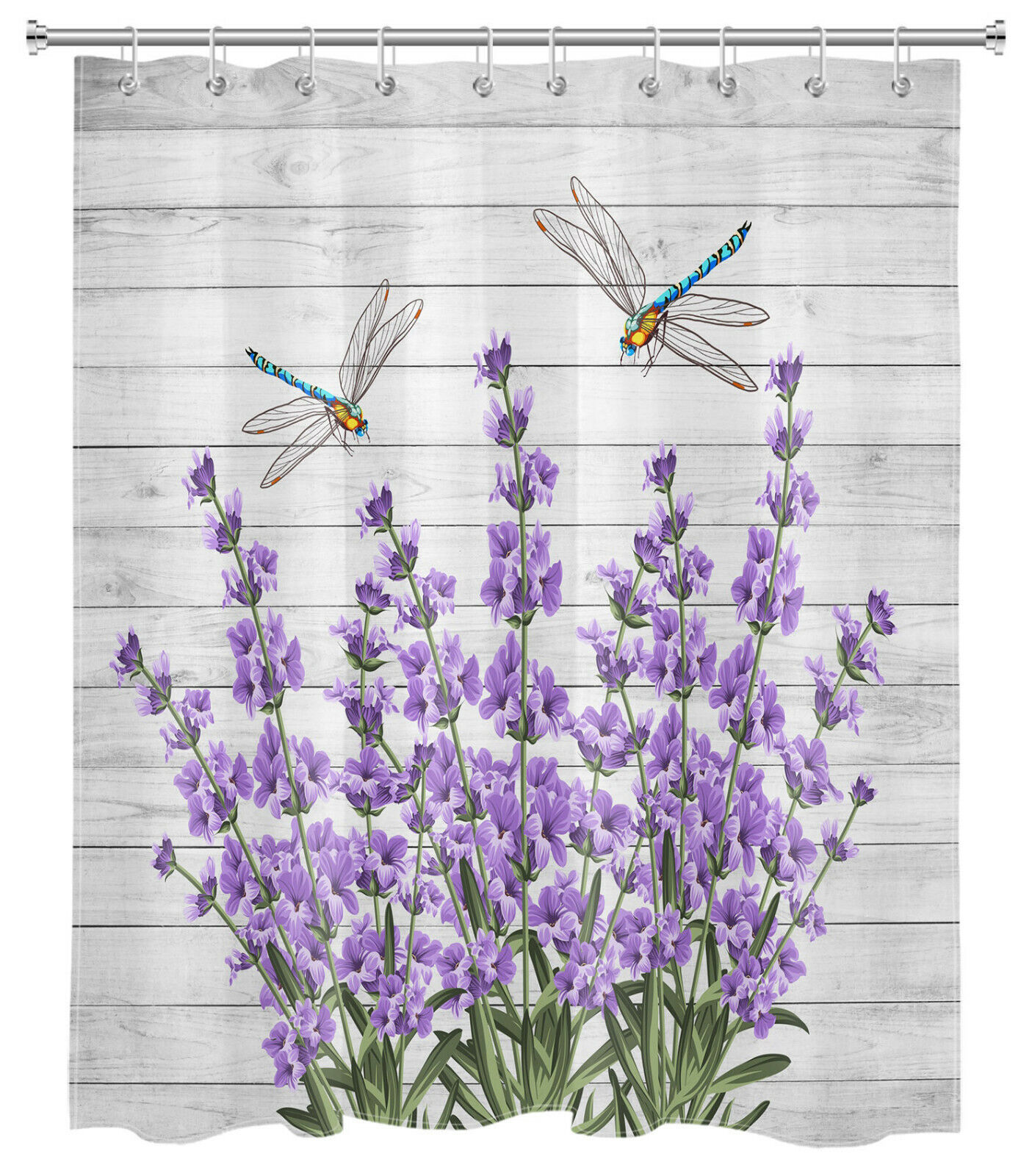 Lavender Print Shower Curtain for Bathroom Decor