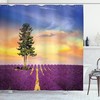 Lavender Shower Curtain French Countryside Print with Lovely Nature-Themed Design