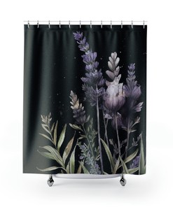 Lavender Shower Curtain with Mystical Gift and Watercolor Design for a Dreamy Bathroom Decor