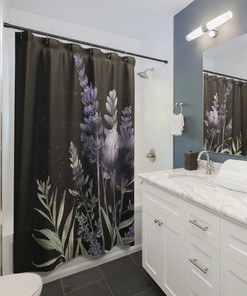 Lavender Shower Curtain with Mystical Gift and Watercolor Design for a Dreamy Bathroom Decor
