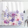 Lavender Shower Curtain with Pink and Purple Flowers Print for a Romantic and Dreamy Bathroom