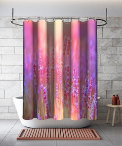 Lavender Sunset Sky Shower Curtain - Waterproof and Multidimensional Decoration for Your Bathtub Bathroom