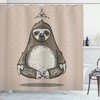Lazy Meditation Cartoon Sloth Shower Curtain For Relaxing Bathroom Vibes