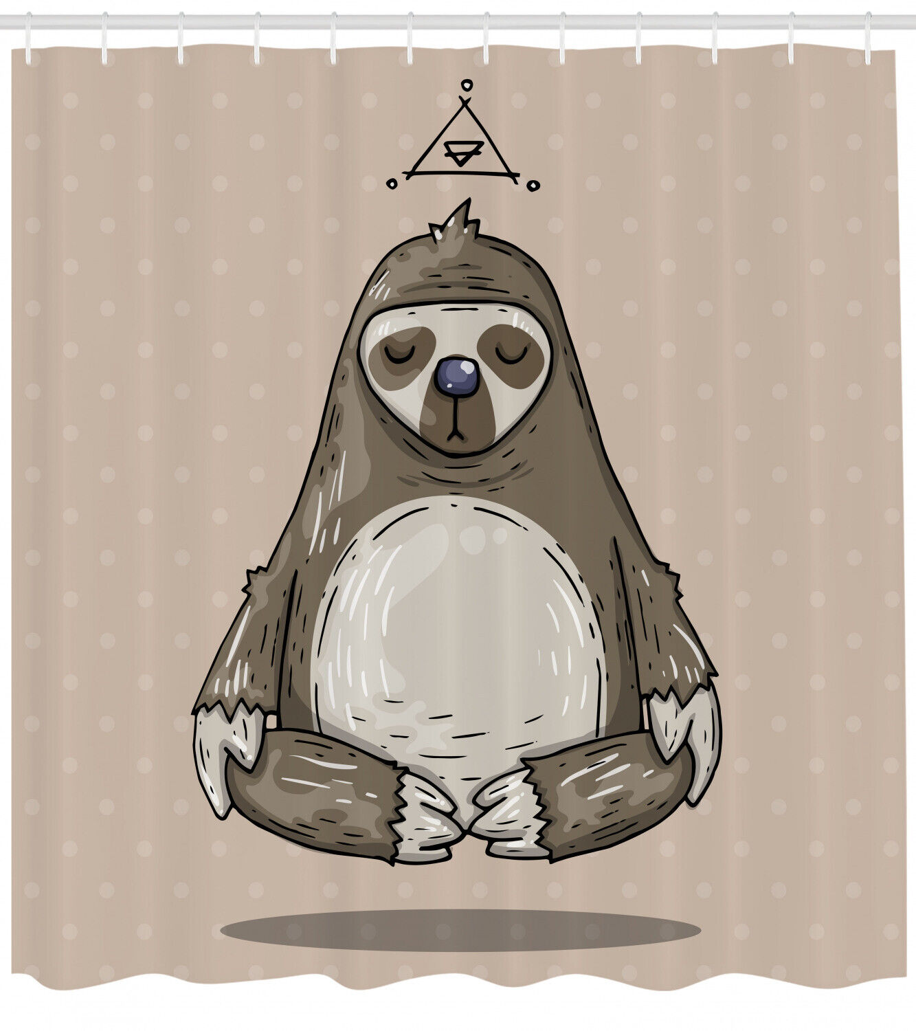 Lazy Meditation Cartoon Sloth Shower Curtain For Relaxing Bathroom Vibes - Image 2