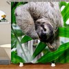 Lazy Sloth Cartoon Animal Shower Curtain For Kids Bathroom Decor