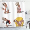 Lazy Sloth Family Cartoon Shower Curtain, Fun and Whimsical Bathroom Decor 