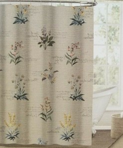 Le Printemps Floral Fabric Shower Curtain - NIP Bathroom Decor