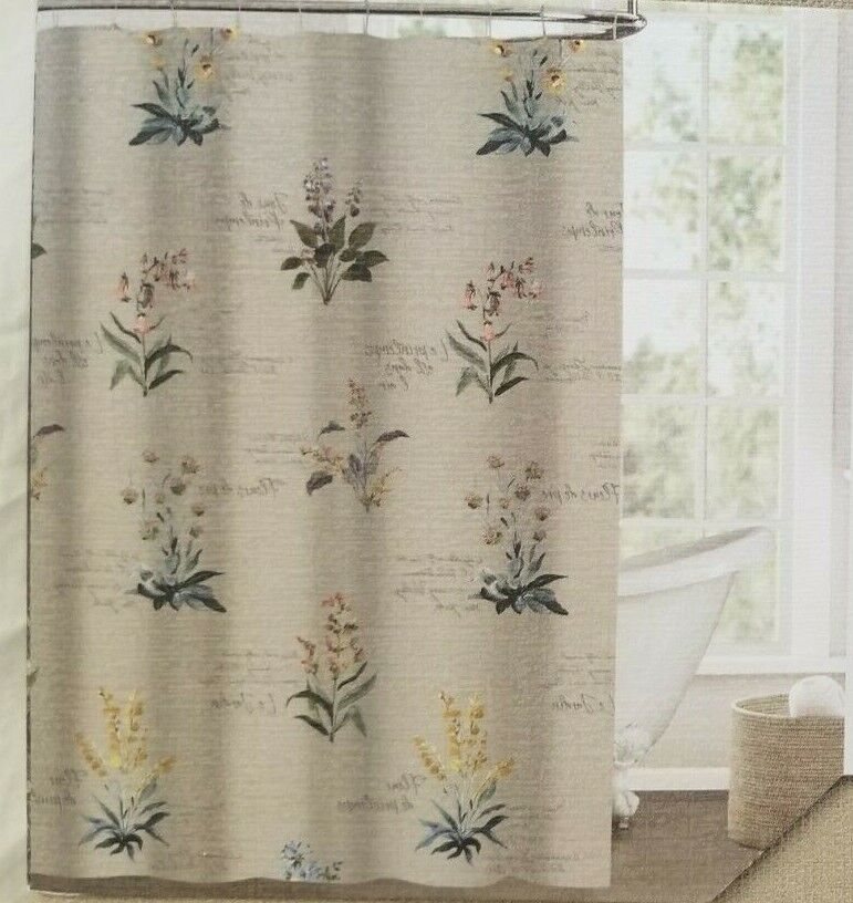 Le Printemps Floral Fabric Shower Curtain - NIP Bathroom Decor