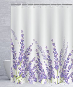 Leaf And Plant Print Shower Curtain For Home Bedroom Dorm
