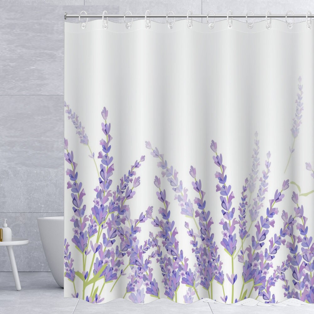Leaf And Plant Print Shower Curtain For Home Bedroom Dorm
