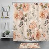Leaf Beige Yellow Floral Shower Curtain for Spring Bathroom Decor 