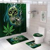 Leaf Skull Fabric Shower Curtain - Vintage Skull Bathroom Decor 