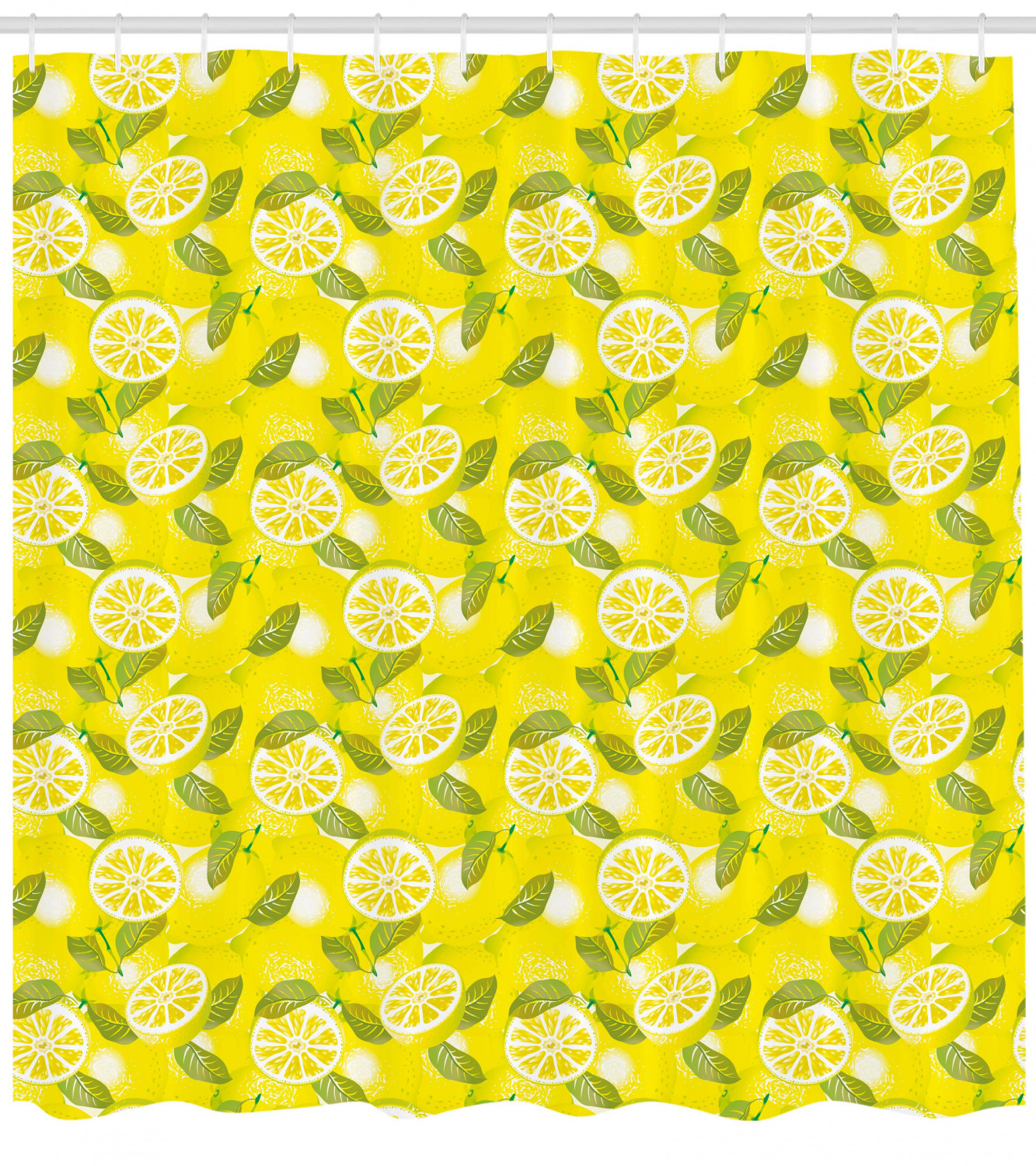 Leafy Green Plant Print Shower Curtain for a Nature-inspired Bathroom.