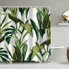 Leafy Palm Shower Curtain for Green Tropical Jungle Bathroom Decor