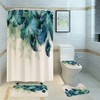 Leafy and Feathery Peacock Feather Design Shower Curtain