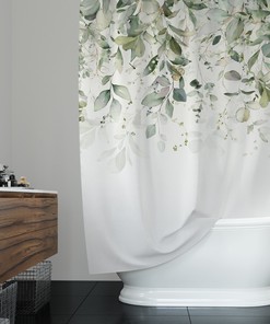 Leaves Border Botanical Shower Curtain