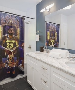 Lebron James Basketball Shower Curtain - Bathroom Decor Home Accessories - NBA Sports