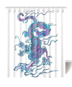 Legendary Creature Chinese Flying Dragon Waterproof Shower Curtain for Bathroom Decor
