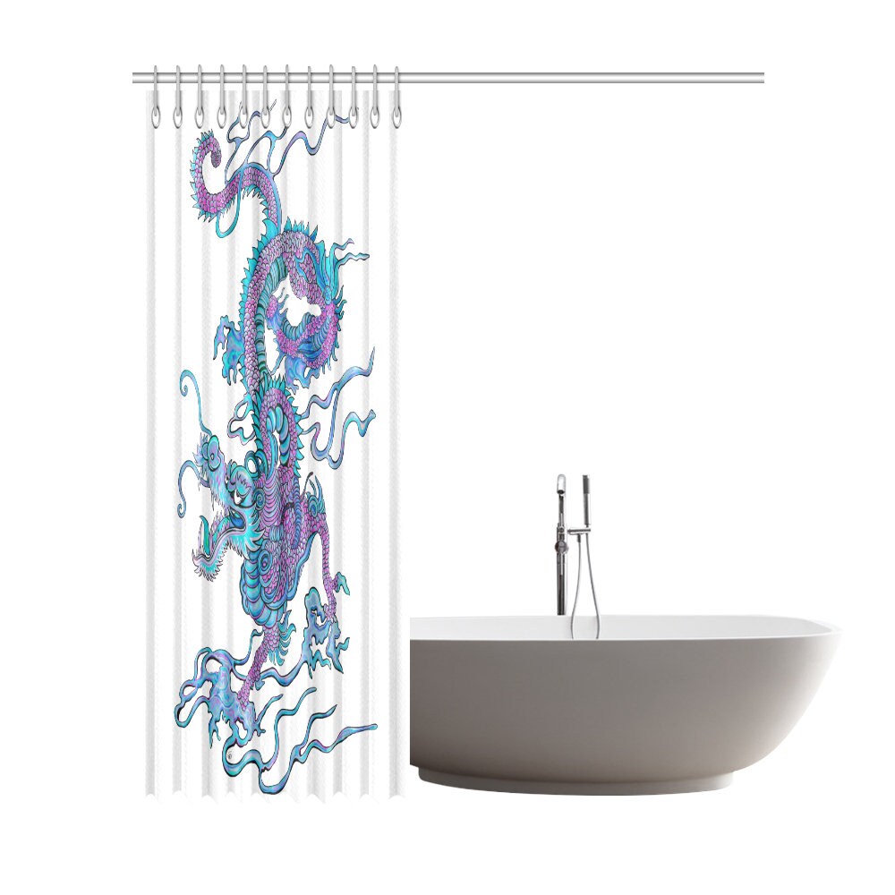 Legendary Creature Chinese Flying Dragon Waterproof Shower Curtain for Bathroom Decor