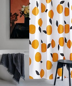 Lemon Boho Fabric Shower Curtain - Farmhouse Chic Bathroom Decor