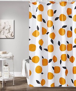 Lemon Boho Fabric Shower Curtain - Farmhouse Chic Bathroom Decor