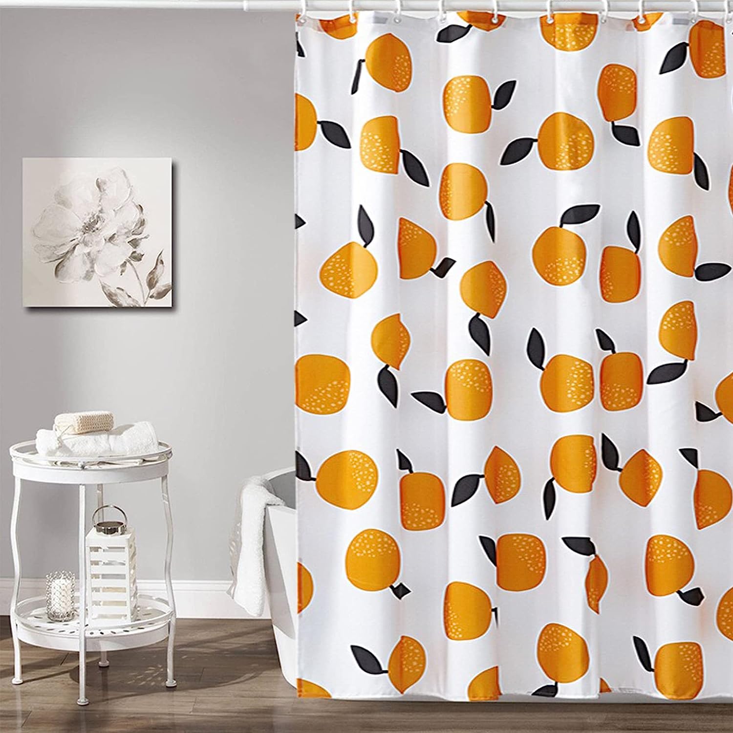 Lemon Boho Fabric Shower Curtain - Farmhouse Chic Bathroom Decor