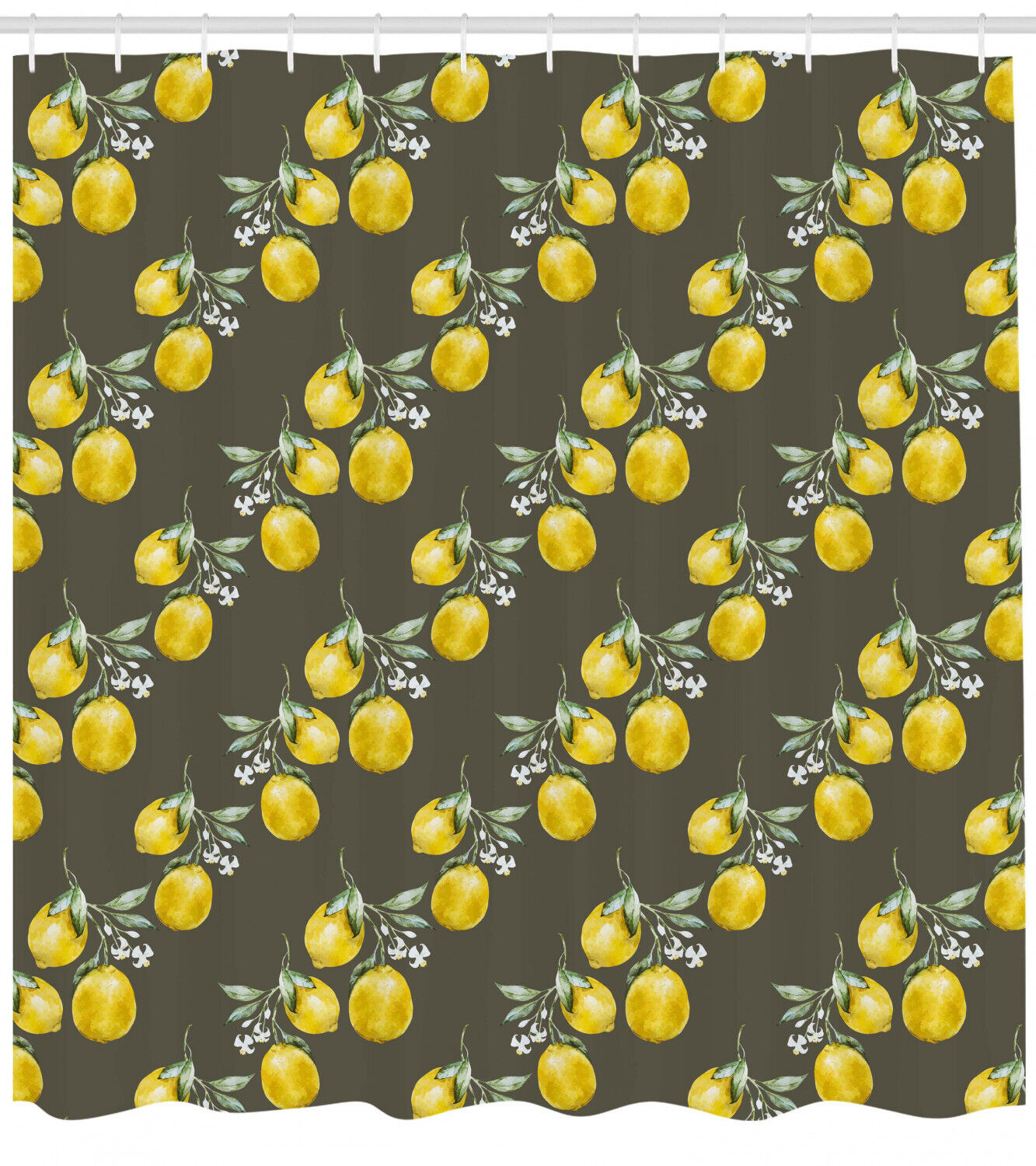 Lemon Branches Growth Print Shower Curtain for a Refreshing and Nature-inspired Bathroom Decor