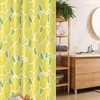 Lemon Citrus Images And Forms Nature Artprint Shower Curtain, Yellow Green Fabric Bathroom Decor