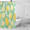 Lemon Flowers Print Waterproof Fabric Shower Curtain for Bathroom Decor