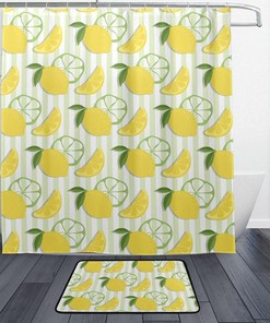 Lemon Fruit Bathroom Shower Curtain, Cheerful and Refreshing Bathroom Decor