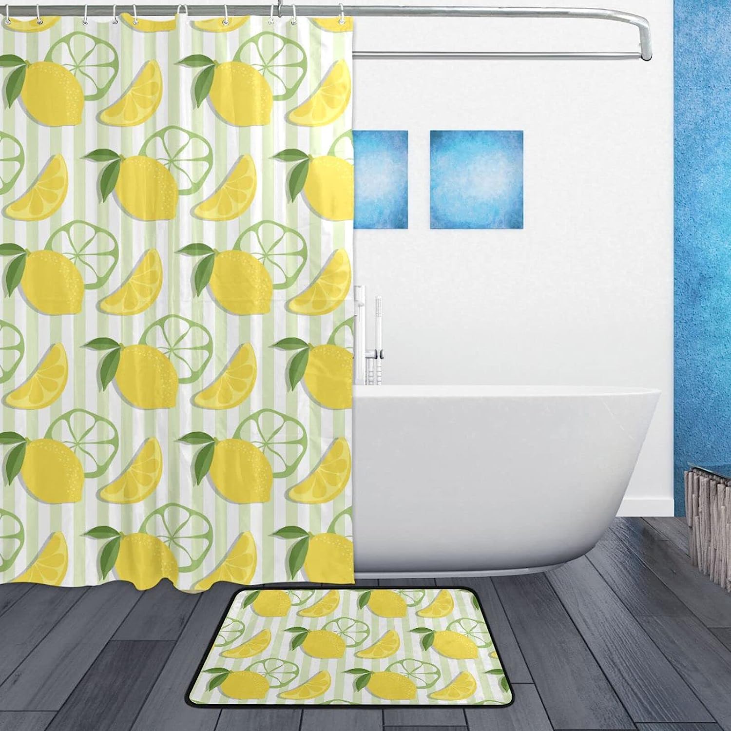 Lemon Fruit Bathroom Shower Curtain, Cheerful and Refreshing Bathroom Decor