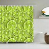 Lemon Fruit Slice Background Printed Shower Curtain For Home Hotels