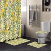 Lemon Green Leaf Pink Flower Vintage Bathroom Shower Curtains