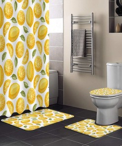 Lemon Hand Drawn Illustration Creative Shower Curtain Ideas