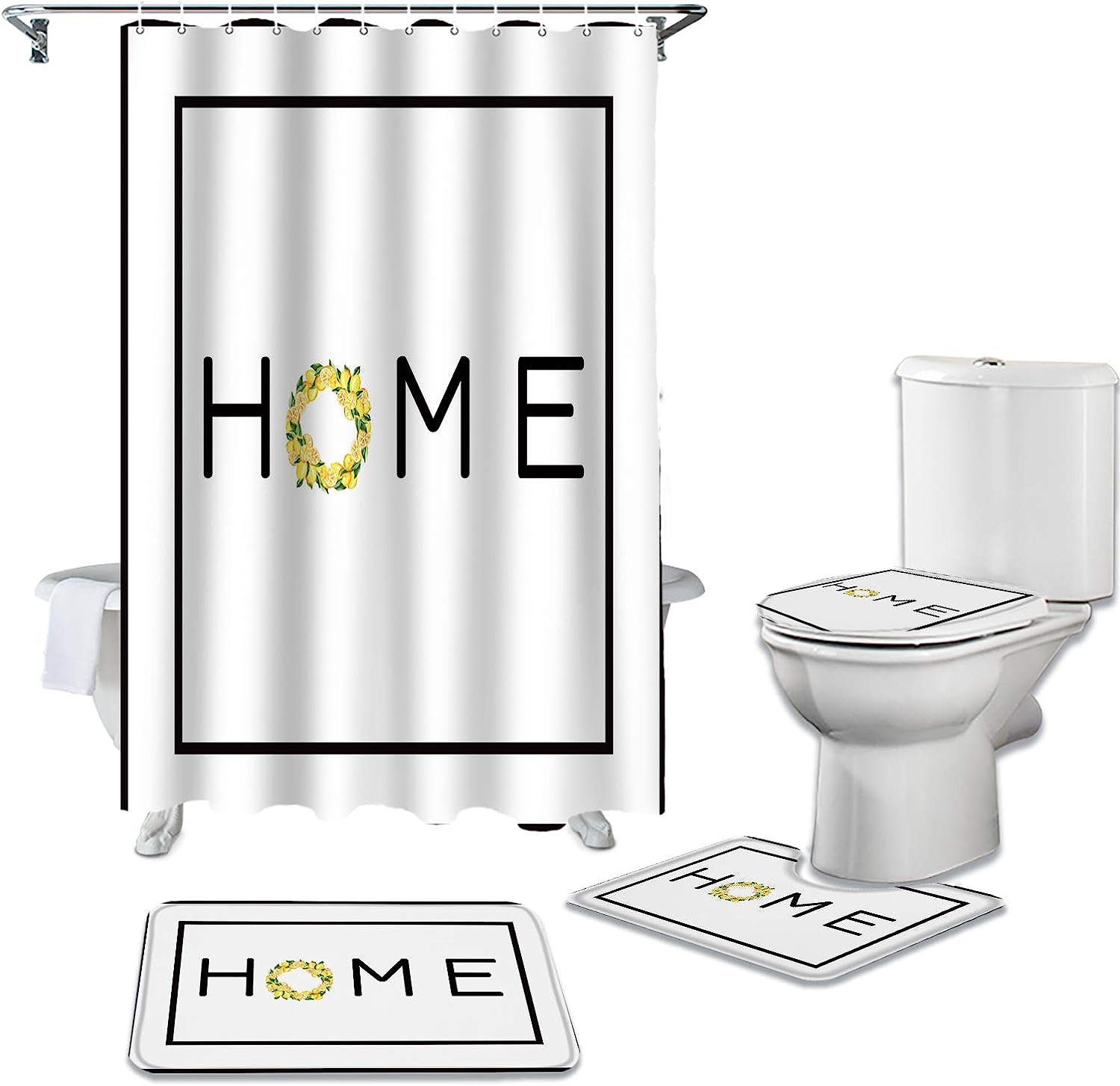 Lemon Home Bathroom Luxury Shower Curtain