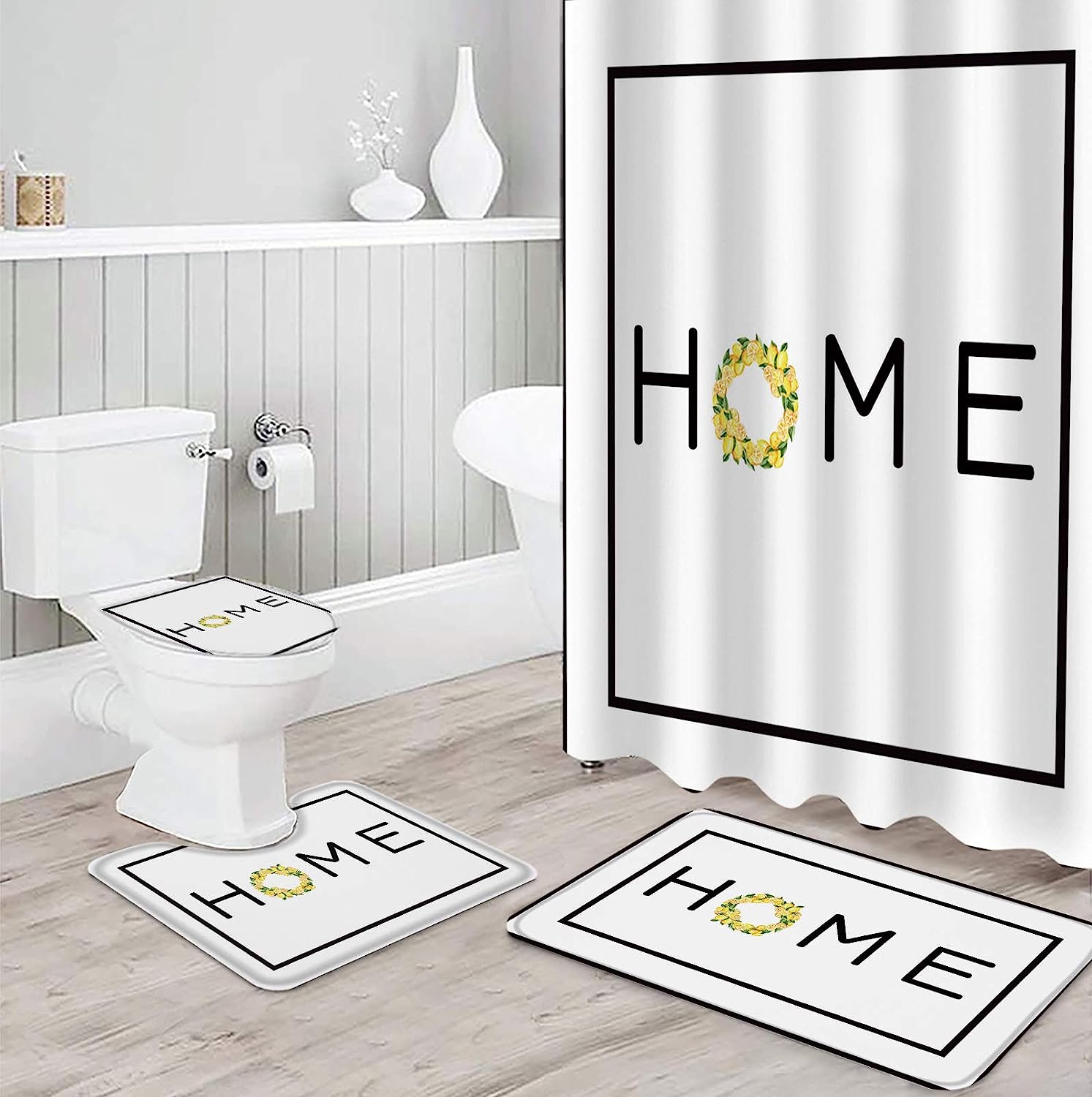 Lemon Home Bathroom Luxury Shower Curtain