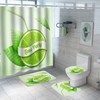 Lemon Juice Waterproof Shower Curtain and Bathtub Mat - Fresh Bathroom Decor