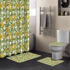 Lemon Leaves Green White Buffalo Plaid Vintage Shower Curtain