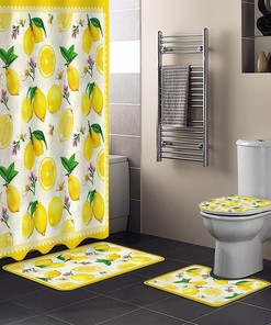 Lemon Pastoral Vintage Shower Curtain for Farmhouse Bathroom