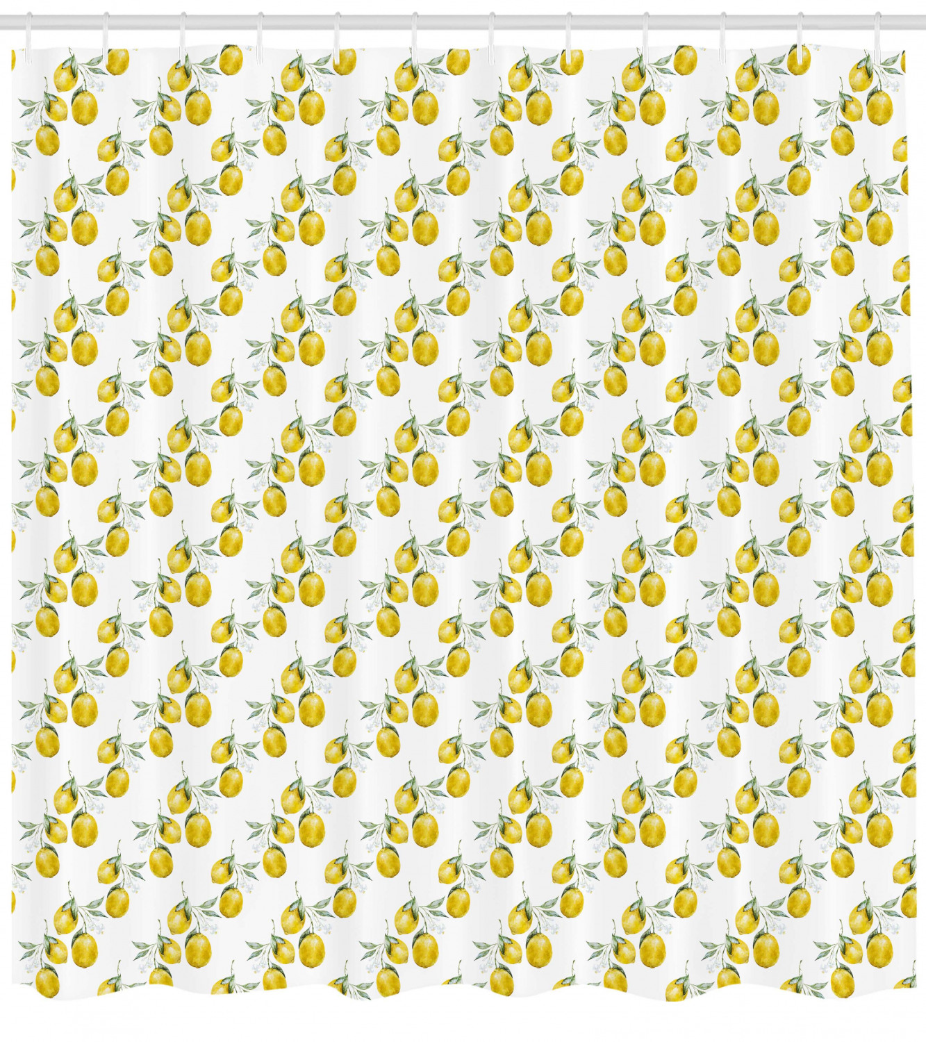 Lemon Pattern Shower Curtain for Summer Bathroom Decor