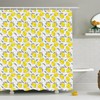 Lemon Print Shower Curtain, Colorful Bathroom Decor